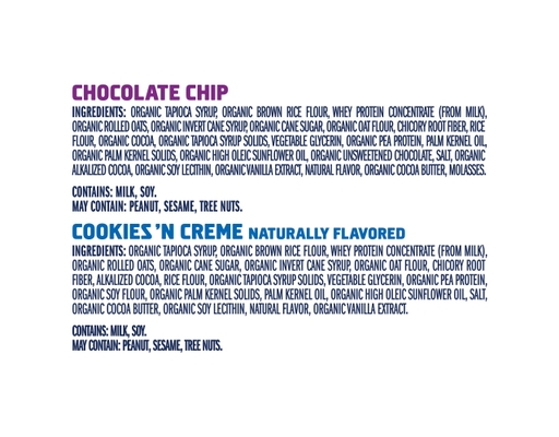 Zbar Protein Chocolate Chip and Cookies 'n Creme Flavor
