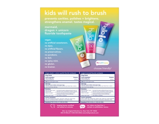 Hello Kids Toothpaste Fluoride Variety Pack, 4.2 oz., 3 pack