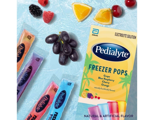 Pedialyte Electrolyte Solution Freezer Pop Variety Pack, 64 count