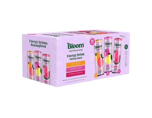 Bloom Sparkling Energy Variety Pack, 18 pack, 12 oz.