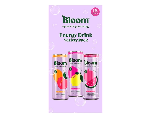 Bloom Sparkling Energy Variety Pack, 18 pack, 12 oz.
