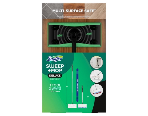 Swiffer 2-in-1 Floor Sweep & Mopping Kit, 1 sweeper, 15 dry sweep ...