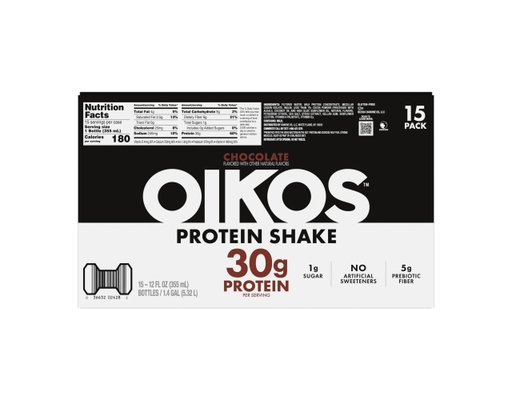 Oikos Protein Shake, Chocolate, 30g Protein, 12 fl. oz., 15 count