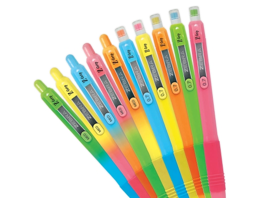 ペン　9個セット Zebra Pen Z-Grip Neon Ballpoint Pen and Mechanical Pencil 15 count
