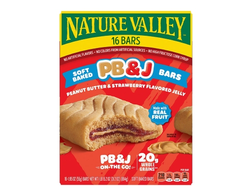 Soft Baked Peanut Butter & Strawberry Flavored Jelly Bars, 16 count, 1.95 oz. Natures Valley image 0