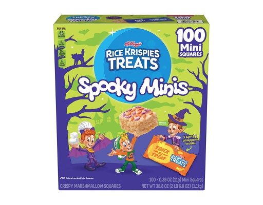 Treats Spooky Minis Mini Crispy Marshmallow Squares, 100 count Rice Krispies image 0