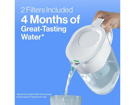 Large 10-Cup Water Filter Pitcher Plus 2 Filters Brita image 4