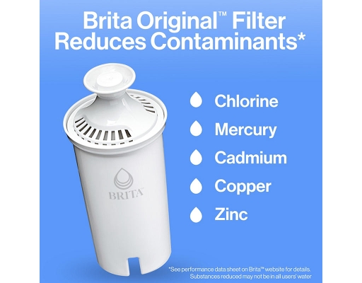 Large 10-Cup Water Filter Pitcher Plus 2 Filters Brita image 5