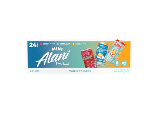 Alani Nu Minis Variety Pack, Cherry Slush, Orange Kiss, Juicy Peach, 24 ...