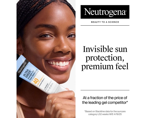 Neutrogena Ultra Sheer Face Invisible Gel Sunscreen SPF 40, 2 pack 1.7 oz.
