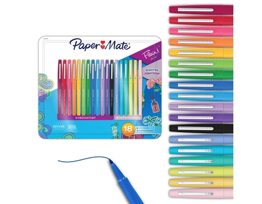 Flair Felt Tips Pens, Classic and Scented Pens, 18 count. Paper Mate image 1