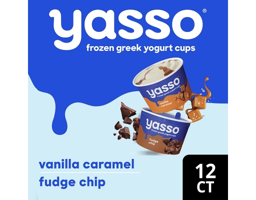 Yasso Ice Cream Chocolate Caramel Cups, Fudge Chip, Vanilla Caramel, 12 ...