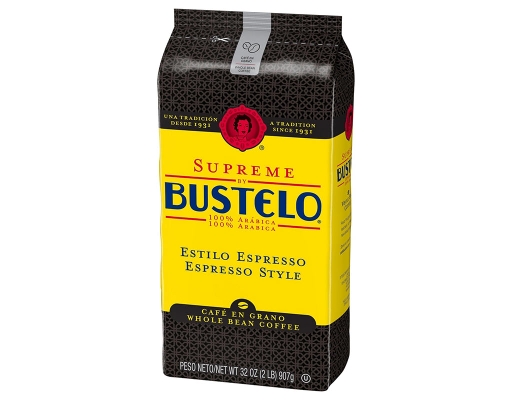 Supreme by Bustelo Espresso Style Whole Bean Coffee, Medium Dark Roast ...