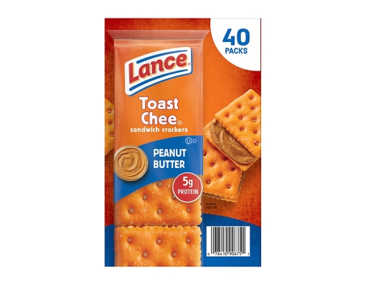 Lance Sandwich Crackers, ToastChee Peanut Butter, Individually Wrapped ...