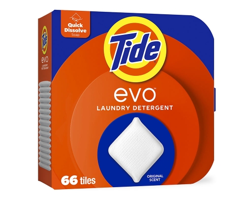 Tide Evo Laundry Detergent Tiles - Original Scent, 66 count.