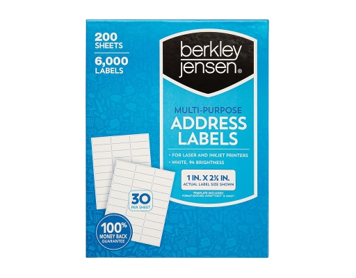 Multi-Purpose Address Labels, 6000 count. Berkley Jensen image 0