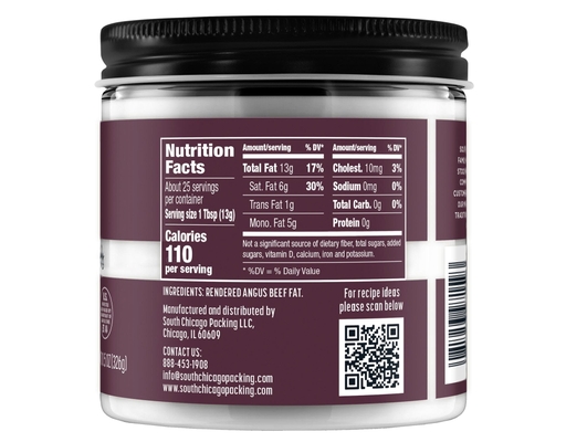South Chicago Packing Angus Beef Tallow, 11.5 oz., 2 pack.