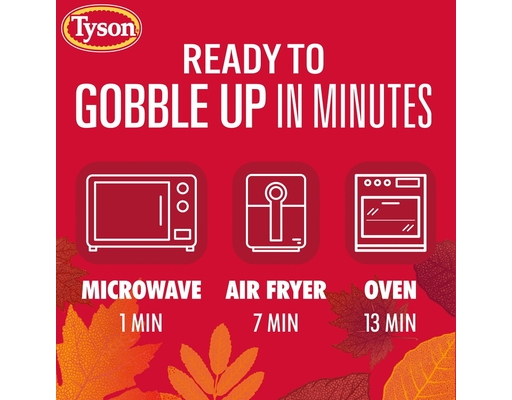 Thanksgiving Turkey-Shaped Fully-Cooked Chicken Nuggets, Frozen, 56 oz. Tyson image 9