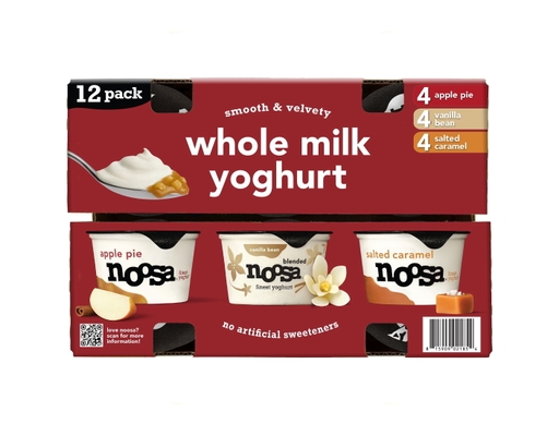 Whole Milk Yogurt Fall Variety Pack, 12 count., 4 oz each Noosa image 0