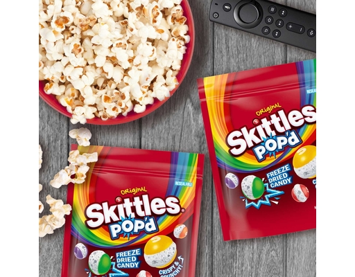 Skittles Pop'd Originals Freeze Dried, Resealable Candy, 5.5 oz, 2 pack