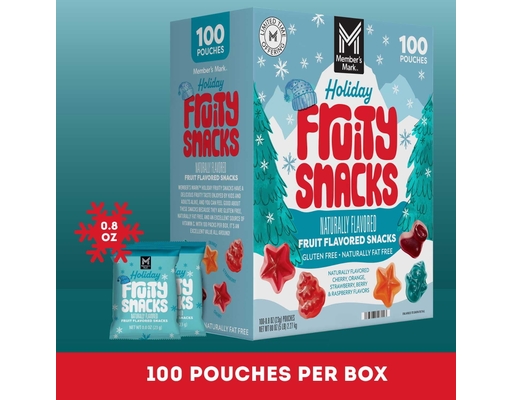 Holiday Fruity Snacks Variety Pack, 0.8 oz., 100 count Member's Mark image 2