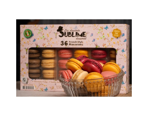 Sublime Desserts Macarons Assorted Flavors, Frozen, 36 count