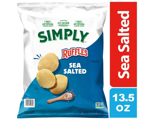 Simply Ruffles Sea Salted Flavored Potato Chips, 13.5 oz.