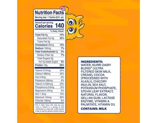 Kids 10g Protein Ultra-Filtered Milk Shake,  Chocolate, 8 fl. oz. 12 pack. Nurri image 1