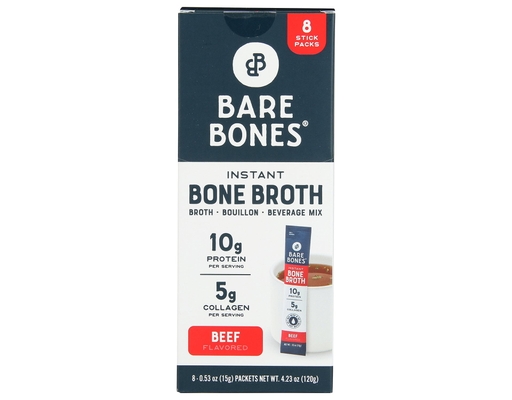 Bare Bones Instant Beef Bone Broth Sticks, 4.23 oz., 8 count