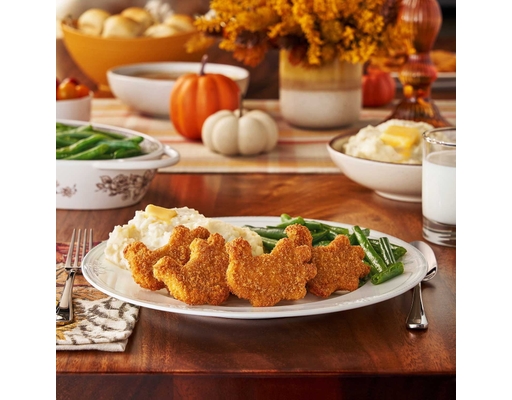 Thanksgiving Turkey-Shaped Fully-Cooked Chicken Nuggets, Frozen, 56 oz. Tyson image 4