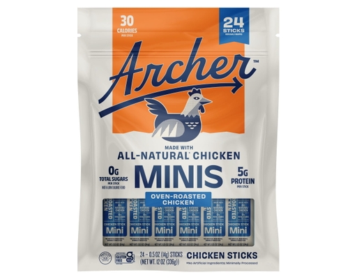 Oven-Roasted Chicken Mini Sticks, 0.5 oz., 24 count. Archer image 0