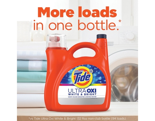 Tide Ultra OXI White and Bright Liquid Laundry Detergent, 100 loads ...