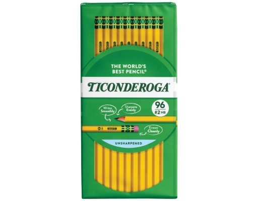 Woodcase Pencil, HB #2, Yellow Barrel, 96 count Ticonderoga image 0