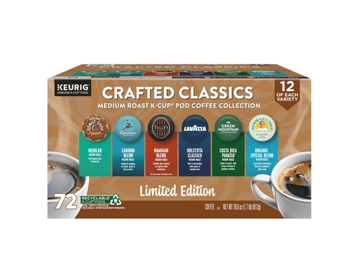 Keurig Crafted Classics Coffee K-Cup Pod Variety Pack, 72 count