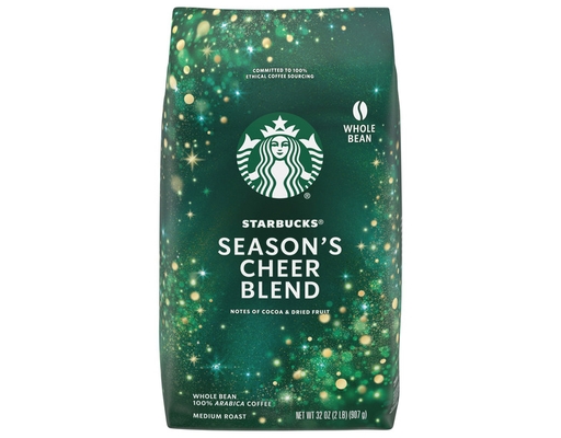Starbucks Season's Cheer Blend Coffee, Medium Roast, Whole Bean, 2 lbs