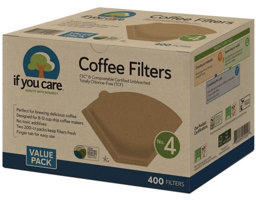 #4 Unbleached Coffee Filter, 400 count If You Care