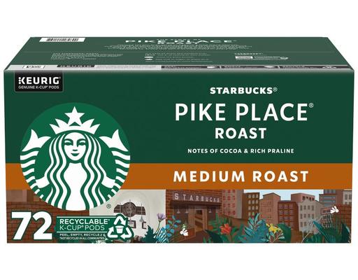 Medium Roast Coffee Pods, Pike Place, 72 count Starbucks