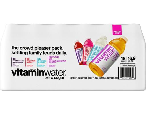 Vitaminwater Zero Variety Pack Nutrient Enhanced Water 16.9 fl. oz., 18 pack Glaceau