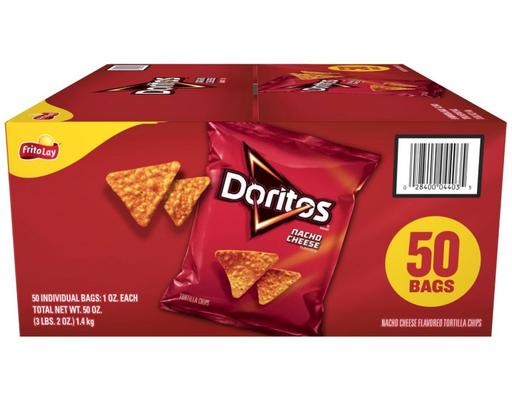 Nacho Cheese Tortilla Chips, 1 oz., 50 pack Doritos