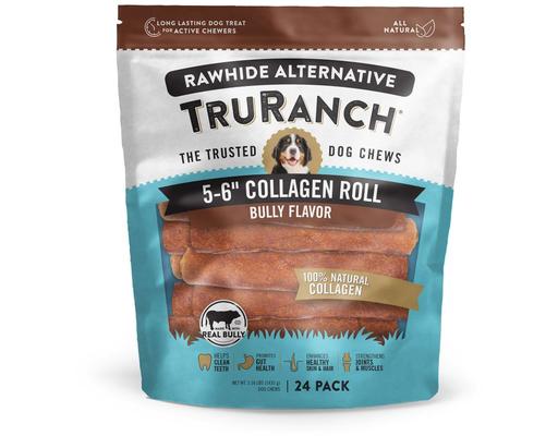 Collagen 6" Bully Rolls, 24 count TruRanch