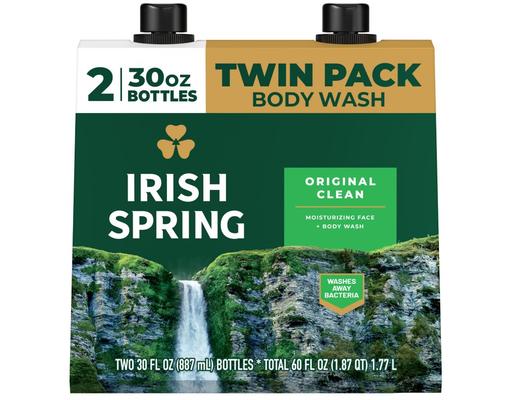 Moisturizing Face+Body Wash, Original Clean, 30 fl oz (2-pk) Irish Spring