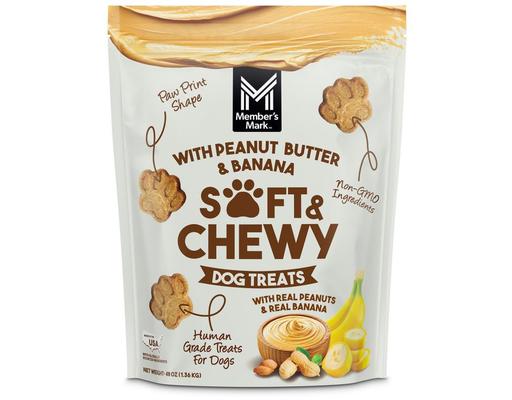 Peanut Butter & Banana Soft & Chewy Dog Treats, 3 lbs. Member's Mark