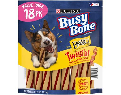 Busy With Beggin' Twist'd Small/Medium Breed Dog Treats, 18 count Purina