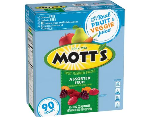 Assorted Fruit Flavored Snacks, 0.8 oz., 90 pk. Mott's