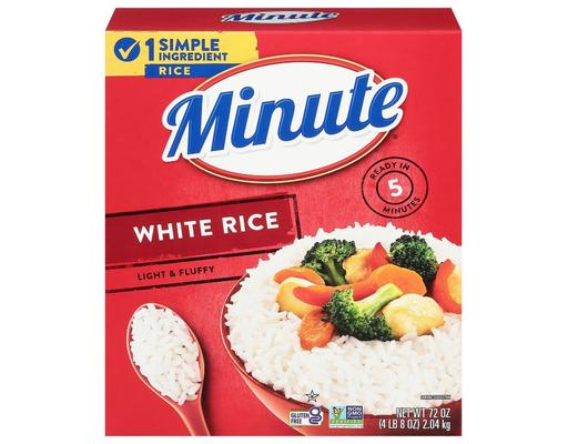 Instant Light & Fluffy White Rice, 72 oz Minute