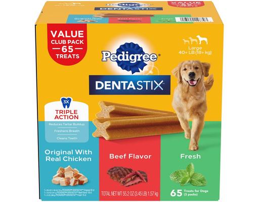DENTASTIX, Variety Pack, Adult Large Breed Dental Treats, 65 count Pedigree
