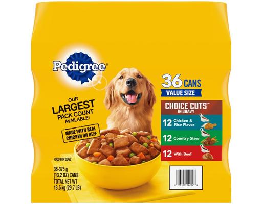 Variety Pack, Choice Cuts in Gravy Dog Food, 13.2 oz., 36 count Pedigree