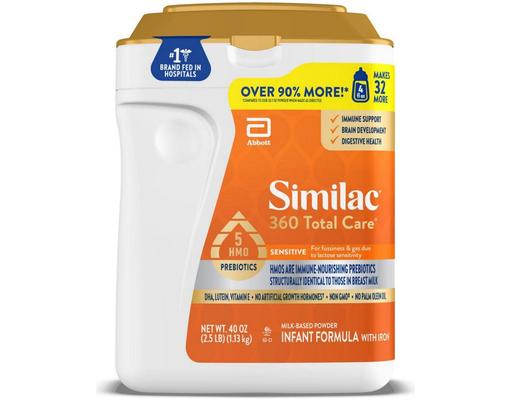 360 Total Care Infant Formula Powder with Iron, Sensitive, 40 oz Similac
