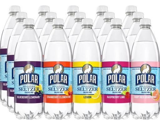 Seltzer Water Variety Pack, 1L , 15 pack Polar
