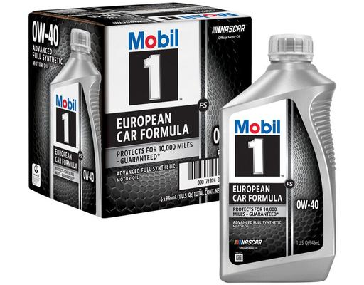 1 European Car Formula Advanced Full Synthetic Motor Oil, 0W-40, 1 Quart (6-pk) Mobil